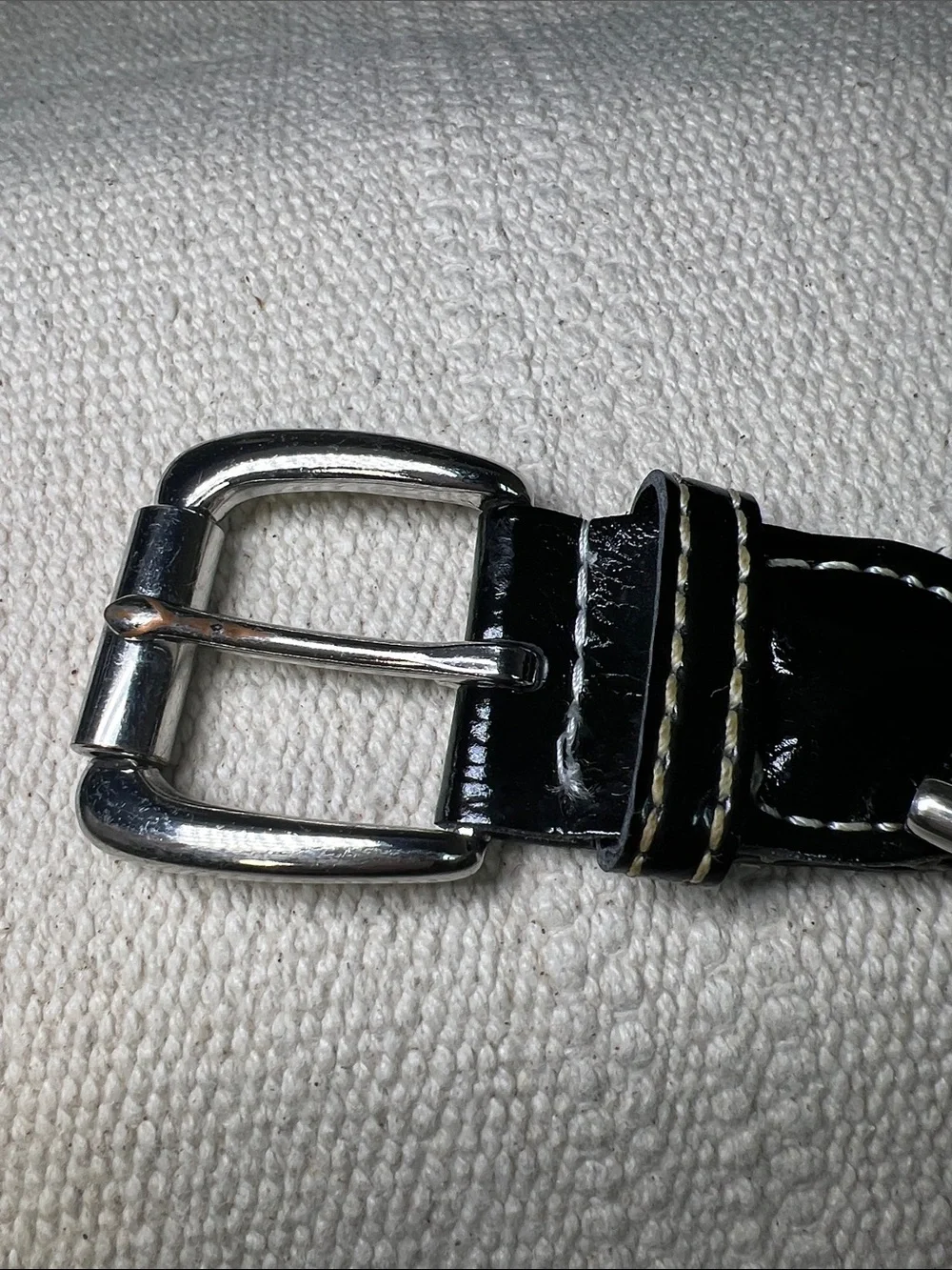 🔥Vintages Apostrophe Black Patent Braided Belt with Silver Buckle